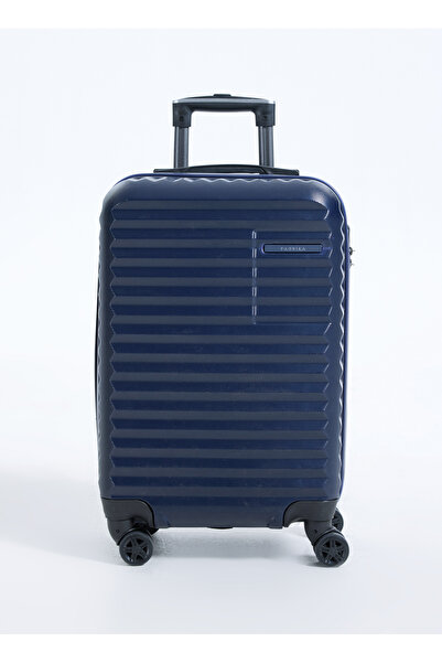 Fabrika Lacivert Çekçekli Sert Valiz 111 ABS KABİN BOY