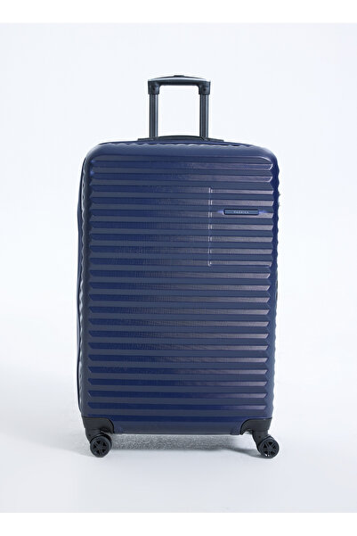 Fabrika Lacivert Çekçekli Sert Valiz 111 ABS BÜYÜK BOY