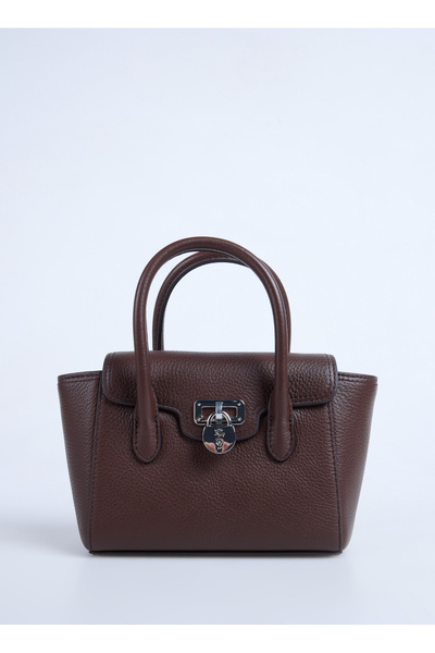 Lauren Ralph Lauren %50 Ahşap, %50 ABC Koyu Kahve Kadın El Çantası 431969349007