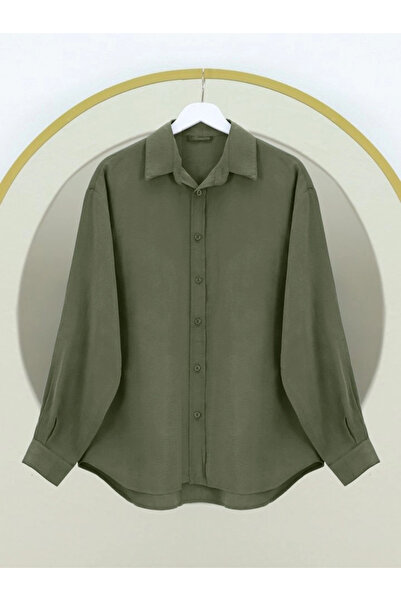 nedo7 Oval Cut Tencel Cupra Shirt - Khaki