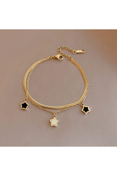 Choice B495 DIEYURO 316L Stainless Steel Multilayer Chain Star Charm Necklace...