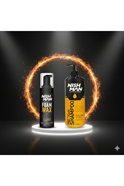NISHMAN SAÇ ŞEKİLLENDİRİCİ KÖPÜK WAX 150 ML X 3 ADET/ + 400 ML TUZSUZ ŞAMPUAN...