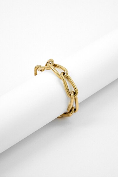 Hugo Boss سوار سلسلة أنبوبية ملتوية للنساء من Boss، ذهبي