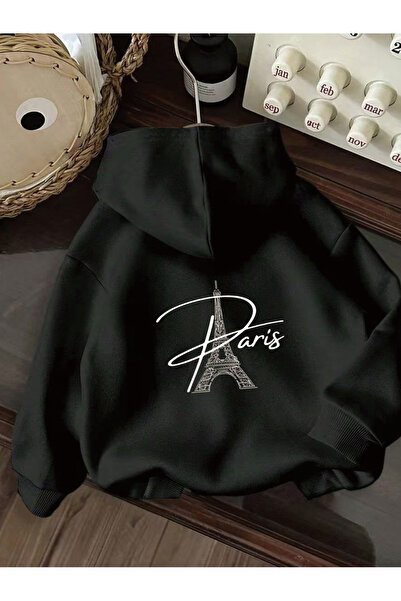 Deocept Unisex Minimal Printed Hooded Kangaroo Pocket Comfortable Fit Oversiz...