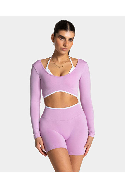 Sheky Teveo Ignite Contrastline Sporty Bustier Crop Blouse Bra with Sleeves