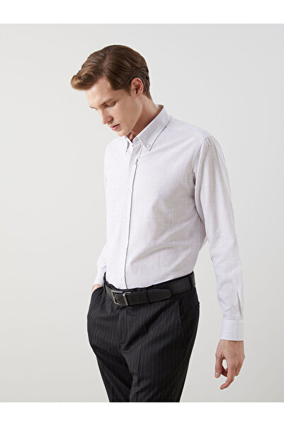 LC Waikiki Nevavm Slim Fit Long Sleeve Poplin Men's Shirt with Difference