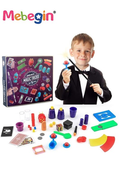 MEBEGIN مجموعة سحرية كلاسيكية مع أدوات سحرية غنية، صندوق سحري مذهل للأطفال مع...