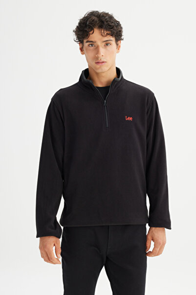 Lee Lână neagră pentru bărbați, cu fermoar, cu croială normală