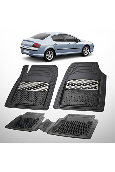 TEAMCAR Covorașe auto compatibile cu Peugeot 407 Sedan (2004-2010) argintii