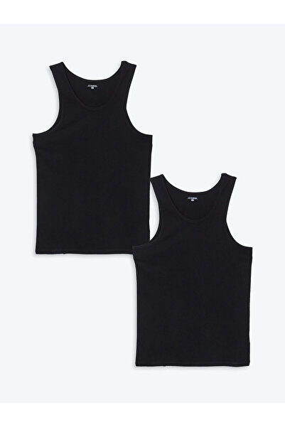 LC Waikiki Nevavm U-Neck Combed Cotton Men's Undershirt 2-Pack