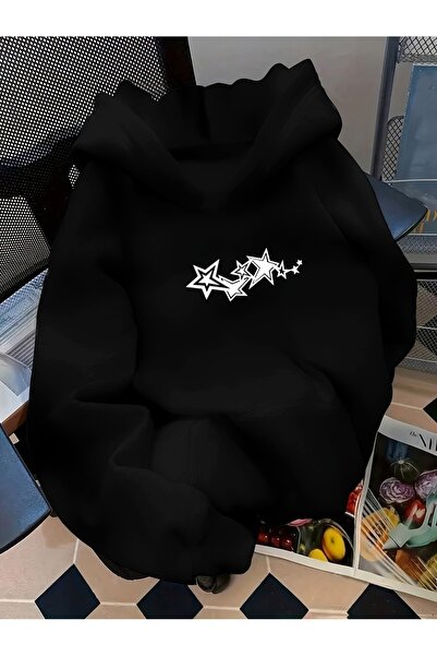 Deocept Mix Printed Oversized Unisex Women/Men K Hooded Sweatshirt