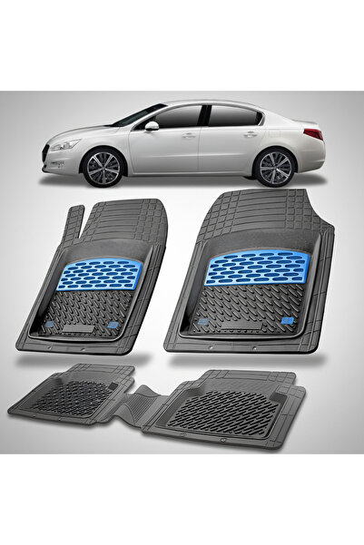 TEAMCAR Covorașe auto tip tavă compatibile cu Peugeot 508 I (2010-2018) albastre