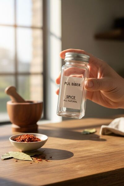 EG75 Set of 12 Square Glass Spice Jars with Metal Lids (32 Labels Included as...