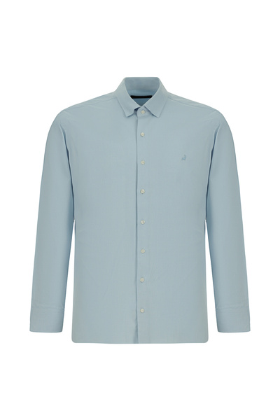 Abdullah Kiğılı Long Sleeve Slim Fit Cotton Classic Patterned Shirt