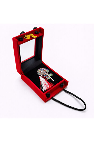 OEM Martisor Rose Brooch with Multicolored Rhinestones and Decorative Pearl E...