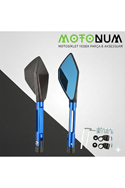 Motonum Mondial Drift L 125 Modifiye Ayna-Mavi Renk-A12934