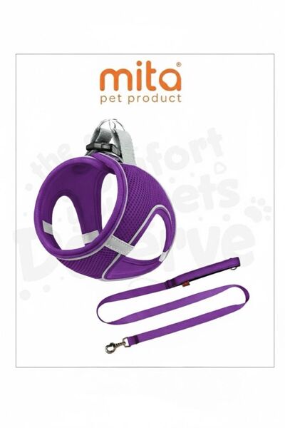 MITA طقم من قطعتين من أحزمة الصدر للقطط والكلاب من AİR MESH + حزام/رباط للمشي...