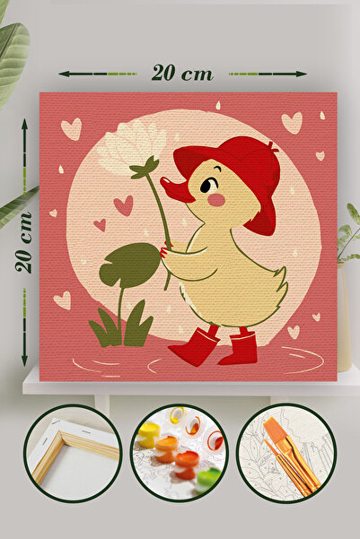 Palmiye Hobi Sanat Kırtasiye Sayılarla Boyama 20x20 Cm Tuval Seti Fırça Boya ...