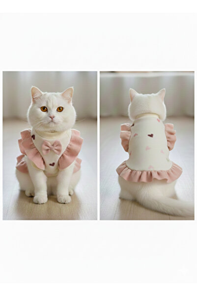 Winnie The Pet KIZ KEDİ FIRFIRLI KAZAK KREM Pembe M beden