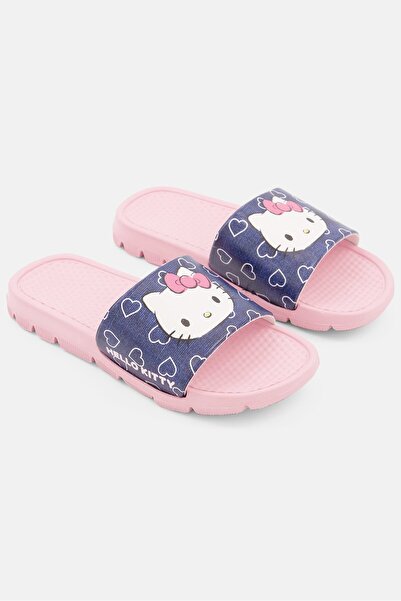 Hello Kitty Kids Girl Slip On Slipper, Pink/Navy