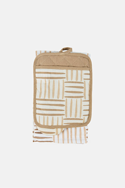 YOTO طقم مكون من 3 قطع: قفازات فرن، وحامل أواني، ومنشفة، متعدد الألوان