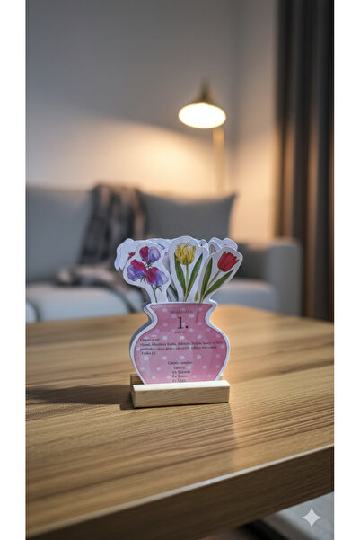 ATÖLYE MİLLA Çiçekli Ramazan ayı özel mini masa takvimi