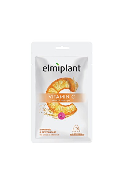 ELMIPLANT Set 4 x Masca Servetel Vitamin C, pentru Iluminare si Revitalizare,...