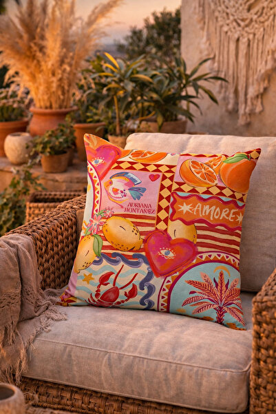 Evdek Çift Tarafı Baskılı Kırlent Kılıfı 6EOD15