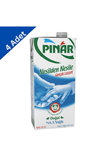 Pınar Yarım Yağlı Süt 1 L x 4 Adet