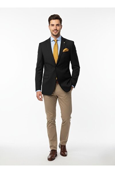 Presto Erkek Regülar 4 Drop Flanel Ceket Siyah 1706-001