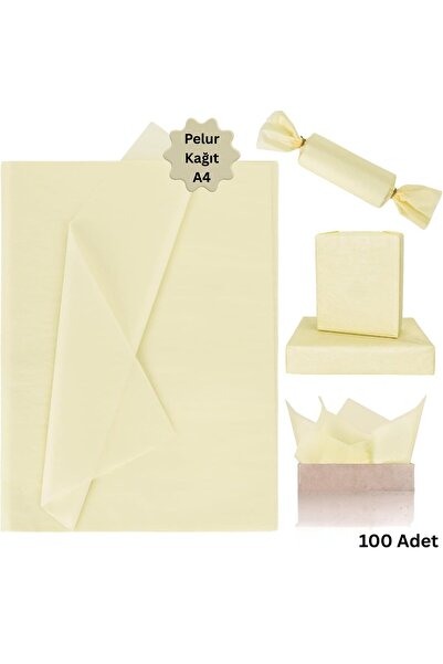 roco paper Açık Sarı Pelur Kağıdı-A4, Hediye, Çiçek Ambalaj Paketleme & DIY T...