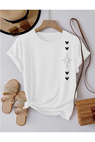 AZIZI TEKSTIL Μπλουζάκι Unisex Heart Shine με στάμπα στο μπροστινό μέρος