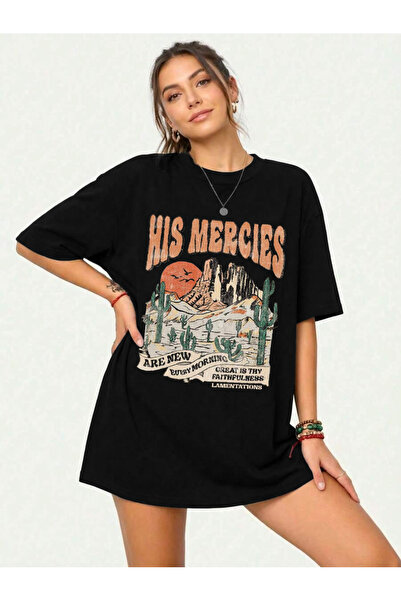 uyguntarz Футболка з принтом "Його милосердя" в стилі унісекс