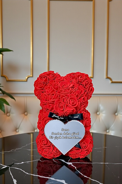 Zemtigo Teddy Rose Bear Güllü Ayıcık Kalp Aynalı Sana Senden Daha Güzel Bir Ç...