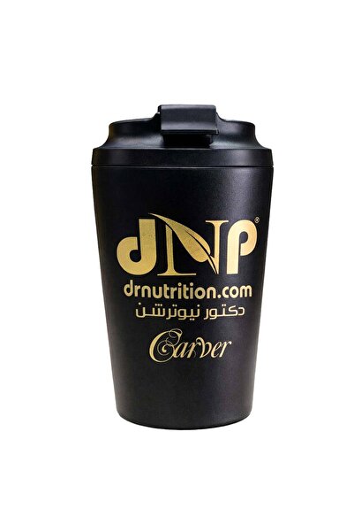 Laperva Carver Stainless Mug, Black, 12 OZ, Spill-reducing Lid for Convenience