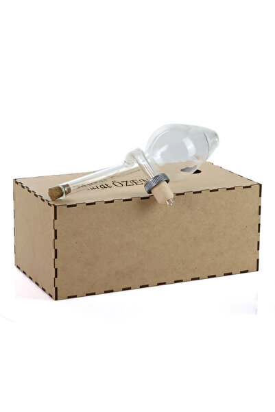 mvinyo Cam Şarap Dekanteri Özel Tasarım El Üretimi (125 ml) Ahşap kutulu-Kişi...