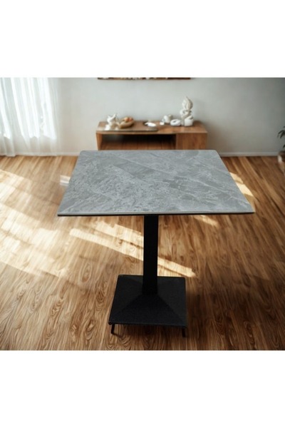 smart home Square Ceramic Cafe Table 80x80cm | Modern Coffee Table with Metal...