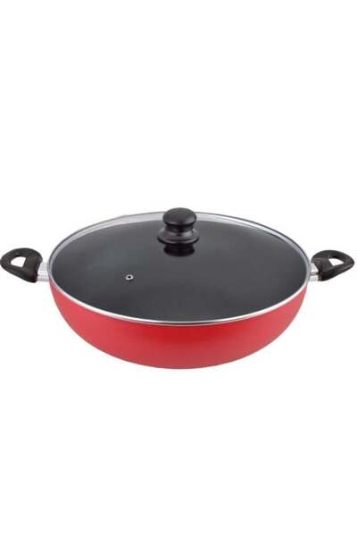 MISTERCOOK Deep Frying Pan - 34 cm - Non-Stick Teflon - Two Side Handles and Lid