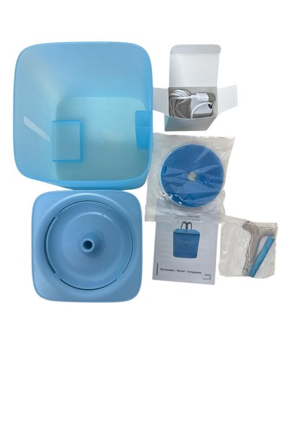 OEM Fantana de Apa inteligenta pentru pisici si caini – 2L, Filtrare Profunda si Silentioasa Bleu