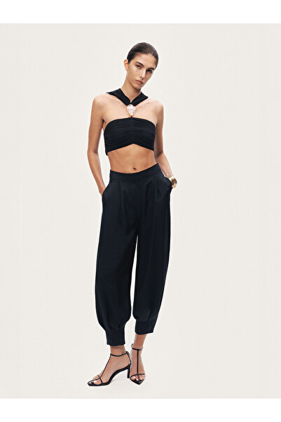 Nocturne Pileli Şalvar Kesim Pantolon