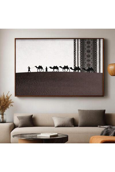 4gdran Heritage art design canvas painting with a hollow brown frame