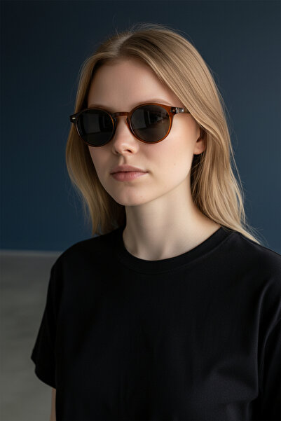 De Valentini Round Model Bone Unisex Sunglasses