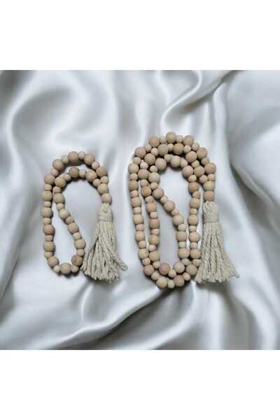 diclecollection 2 Pieces of Wooden Natural Beaded Decorative Multi-Purpose Or...