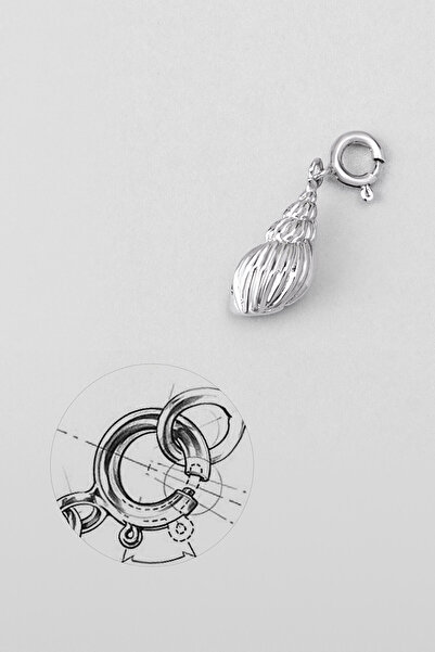 So CHIC... Deniz Kabuğu 18 Ayar Beyaz Altın Kaplama Gümüş Charm