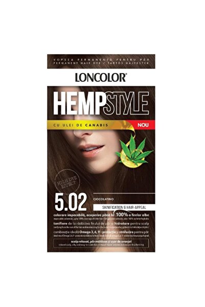 Loncolor Set of 3 x HempStyle Permanent Hair Dye, 5.02 Ciocolatino, 100 ml