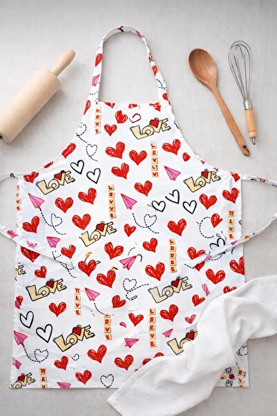 Dr. Mitra Kitchen Apron – Heart Love Themed, Water Resistant, Colorful Apron ...