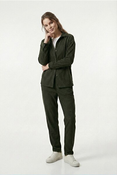 Miss Dünya Lissa Women's Premium Corded Fabric Fabric Shirt and Trouser Set