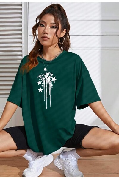 LAND MODA Tricou de damă cu imprimeu frontal