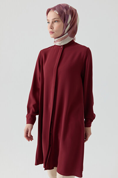 Tuğba Hakim Yaka Gizli Patlı Tunik - Kiremit