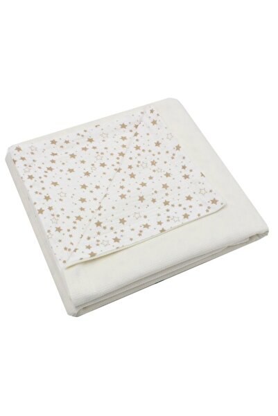 PRICHINDEL Velvet Deluxe Blanket, Muslin Stars, Cream, 80 x 100 cm